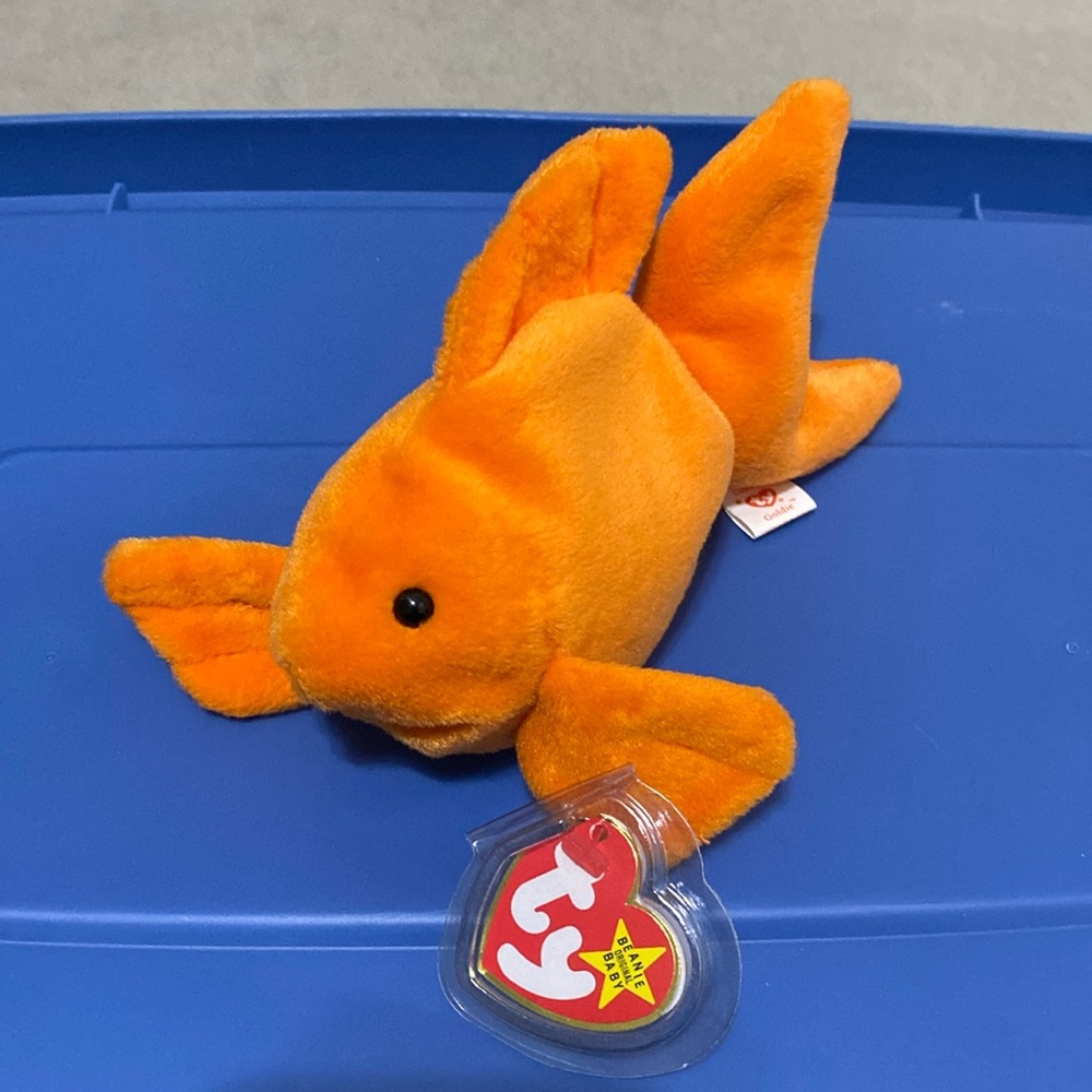 TY Beanie Baby, 1993 Vintage NWT, GOLDIE the Fish Plush